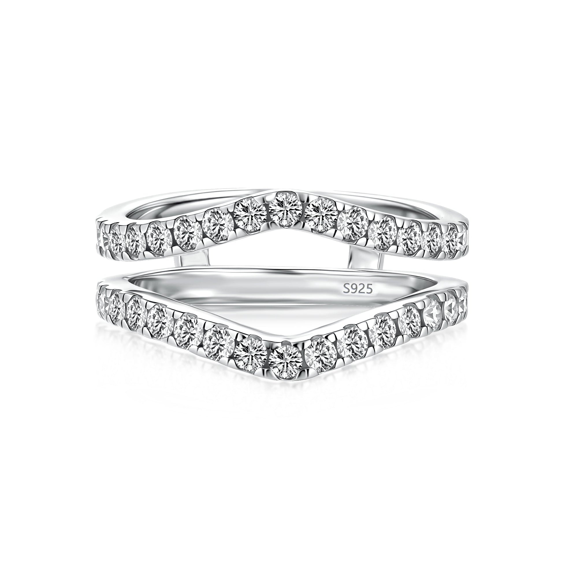 Aurevyn Pavé Full Eternity Round Cut Enhancer Wedding Band