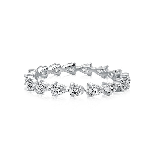 Aurevyn Full Eternity Pear Cut White Gold Wedding Band