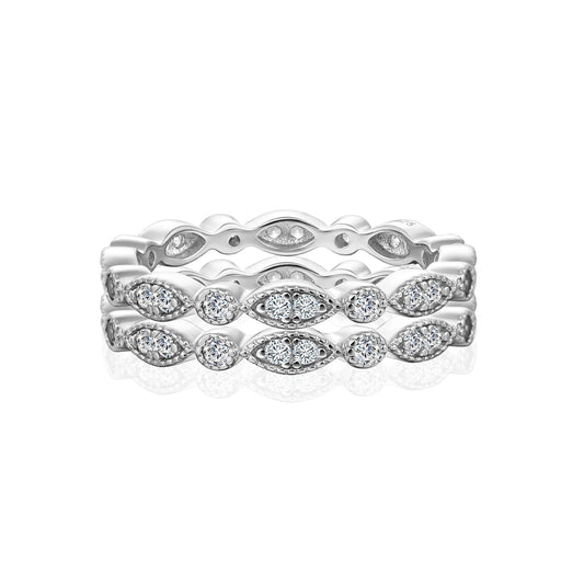 Aurevyn 0.6Ct Moissanite with Matching Pave Eternity Band in White Gold
