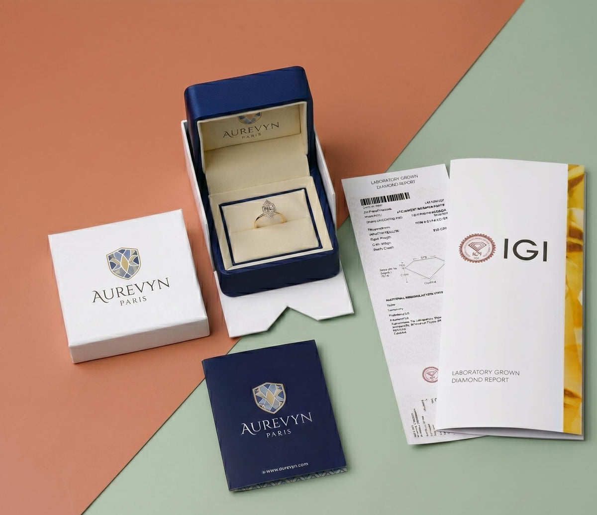 3.5ct Round Lab Grown Diamond Bezel Solitaire Engagement Ring with Petal Gallery, IGI Certified, 18K, 14K Solid Gold , Anniversary Gift For her