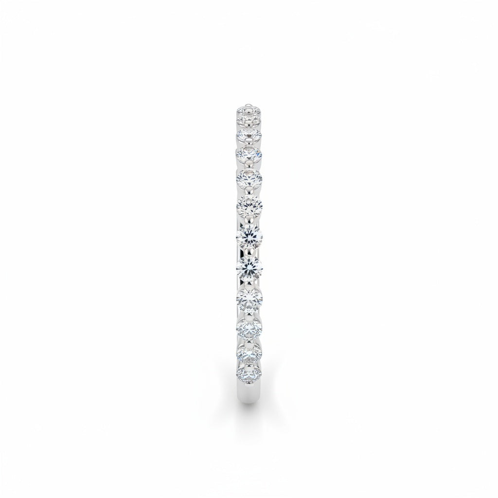 Aurevyn 0.4 Ct Round Cut Half Eternity Thin Women's Wedding Band