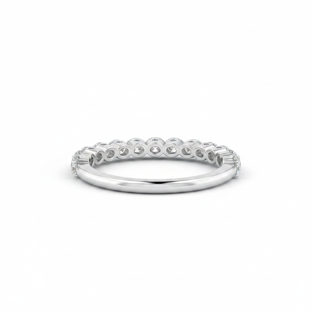 Aurevyn 0.4 Ct Round Cut Half Eternity Thin Women's Wedding Band