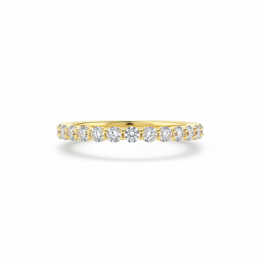 Aurevyn 0.4 Ct Yellow Gold Half Eternity Thin Women's Wedding Band