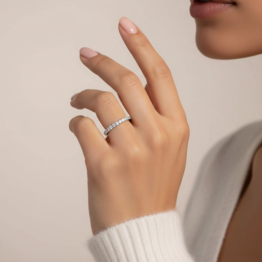 Aurevyn 0.5 Ct Full Eternity Thin Wedding Band For Women