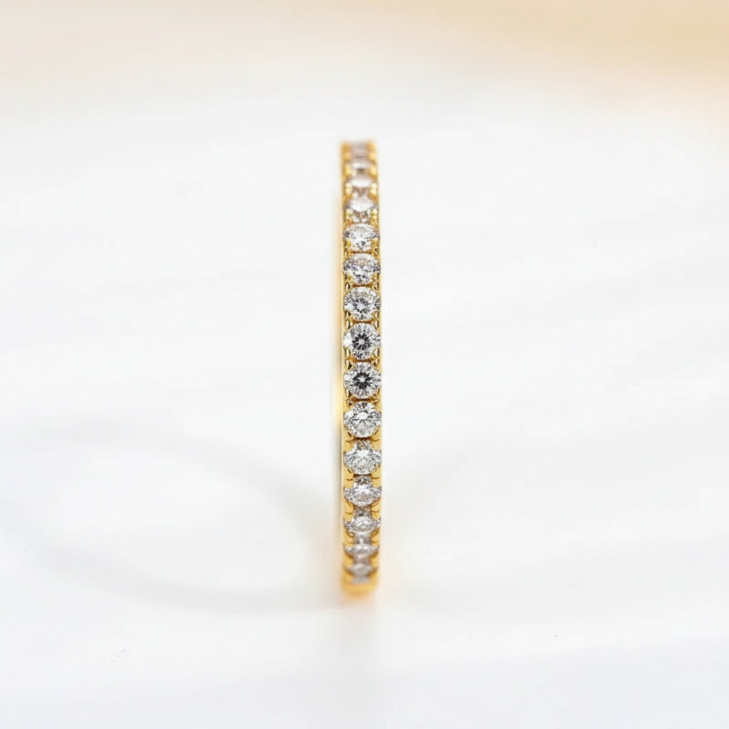 Aurevyn 0.5 Ct Round Cut Yellow Gold Anniversary Ring