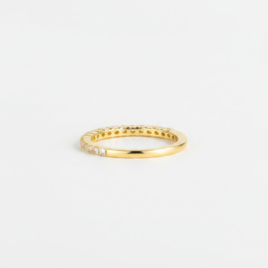 Aurevyn 0.5 Ct Yellow Gold  Full Eternity Thin Wedding Band For Women