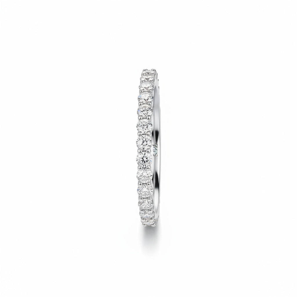 Aurevyn 0.6 Ct White Gold Round Cut Eternity Wedding Band