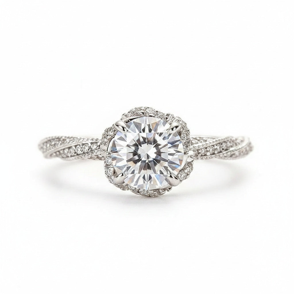 Aurevyn 1.0 Ct Flower Design Promise Ring For Women