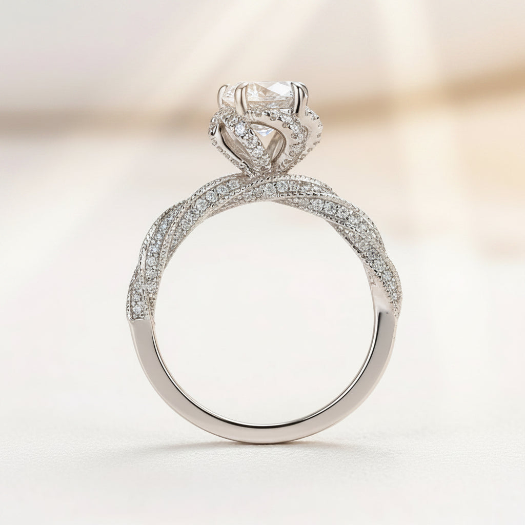 Aurevyn 1.0 Ct Flower Design Promise Ring For Women