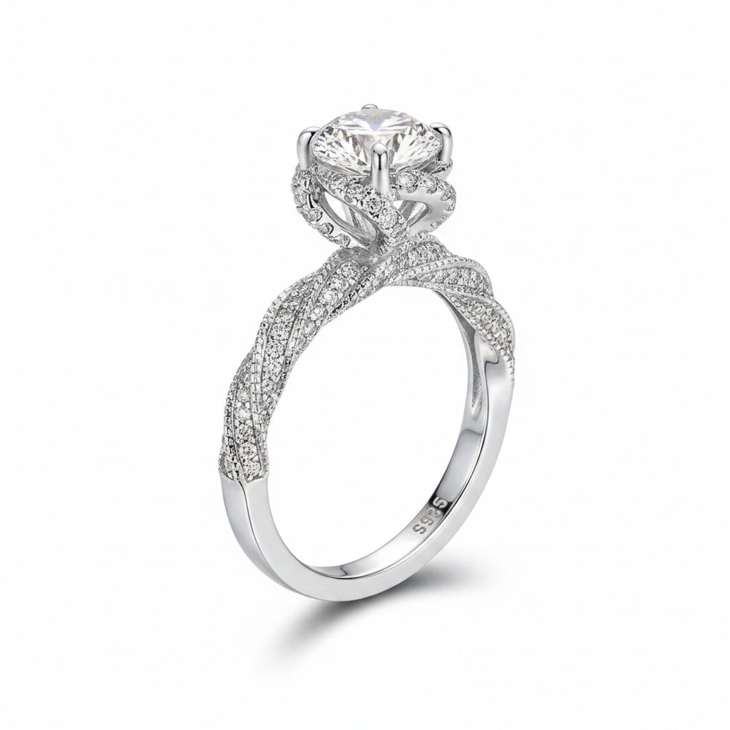 Aurevyn 1.0 Ct Flower Design Promise Ring For Women