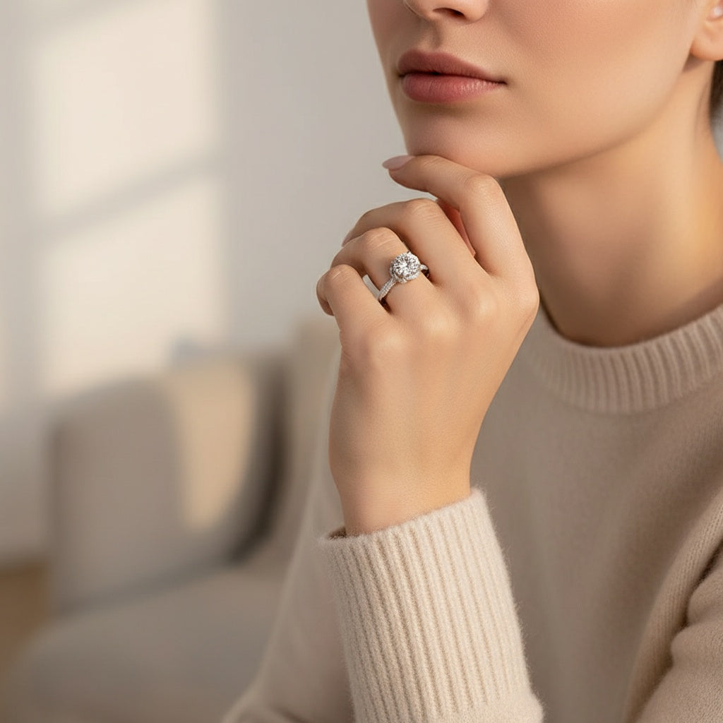Aurevyn 1.0 Ct Flower Design Promise Ring For Women