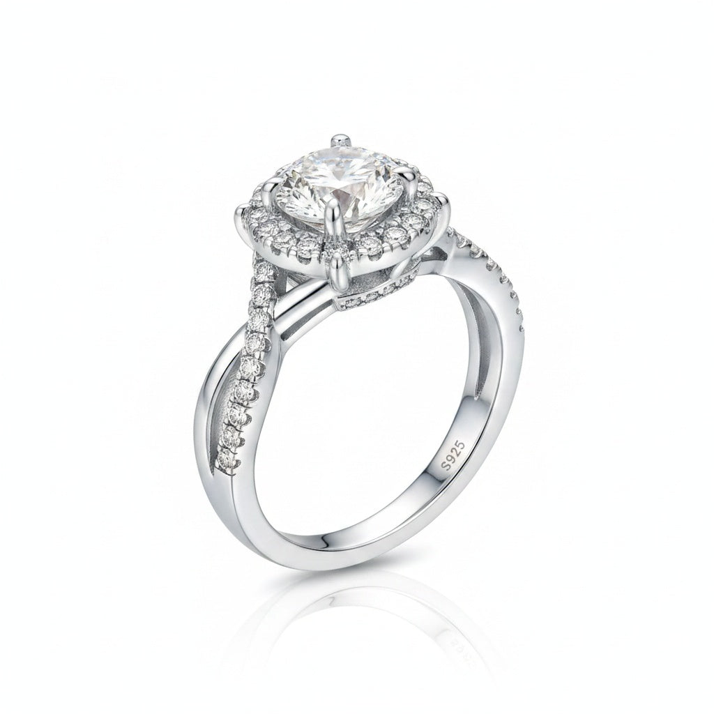 Aurevyn 1.0 Ct Twist Flower Design Promise Bridal Ring