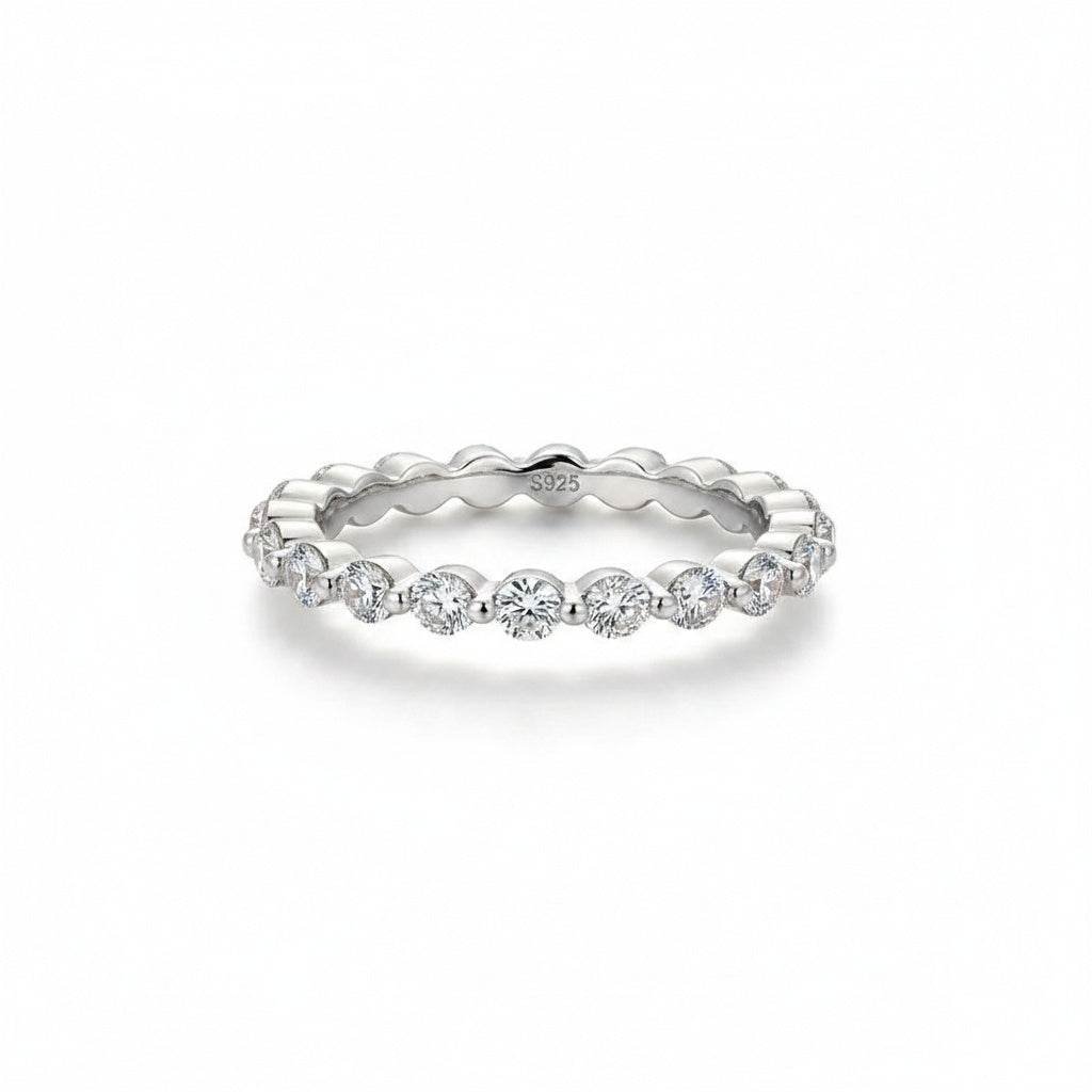Aurevyn 1.2 Ct Round Cut White Gold Anniversary Ring
