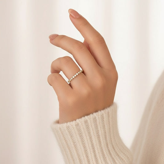 Aurevyn 1.2 Ct Round Cut Yellow Gold Anniversary Ring