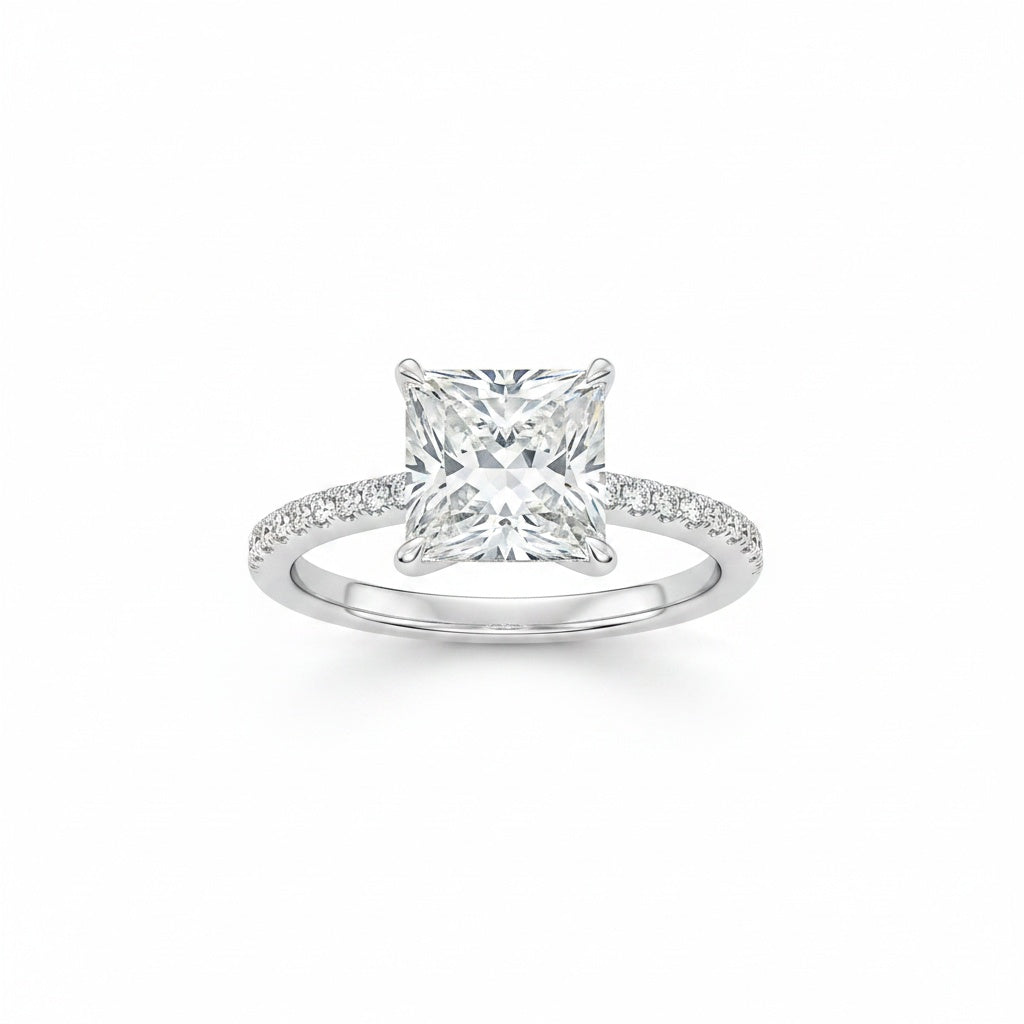 Aurevyn 2.0 Ct ～3.0 Ct Square Princess Cut Bridal Ring