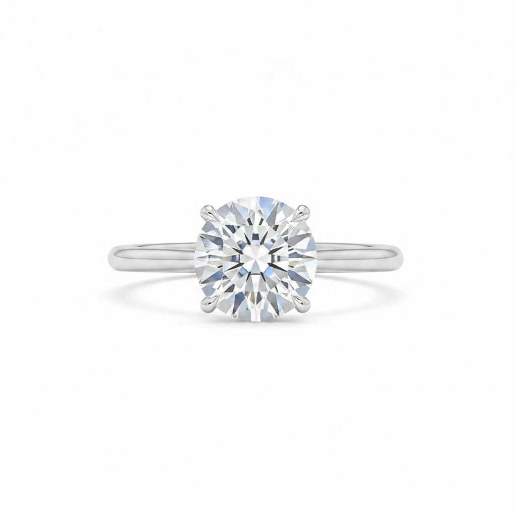 Aurevyn 2.0 Ct ~ 4.0 Ct Round Cut 6 Prong Engagement Ring For Women