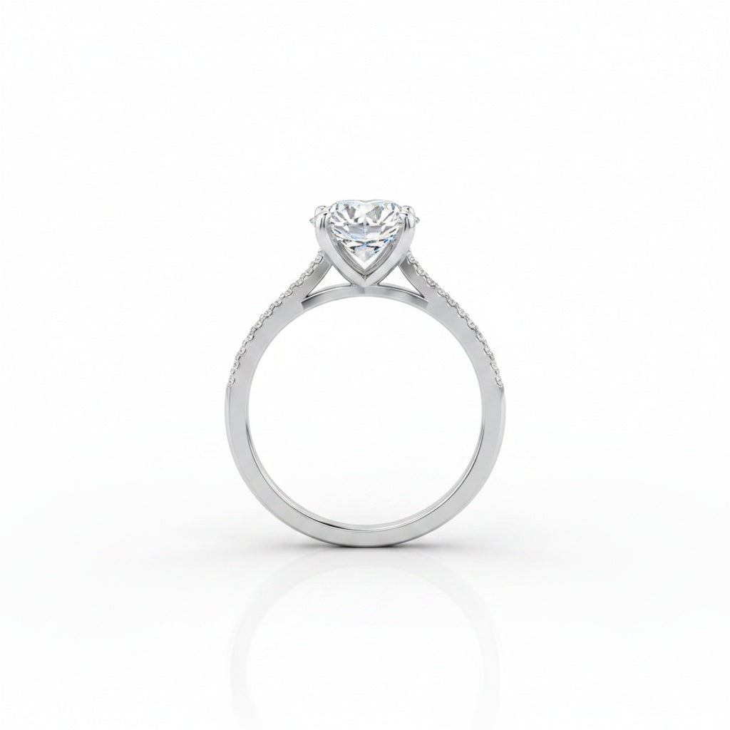 Aurevyn 2.0 Ct ～4.0 Ct Round Cut 6 Prong Promise Rings For Women