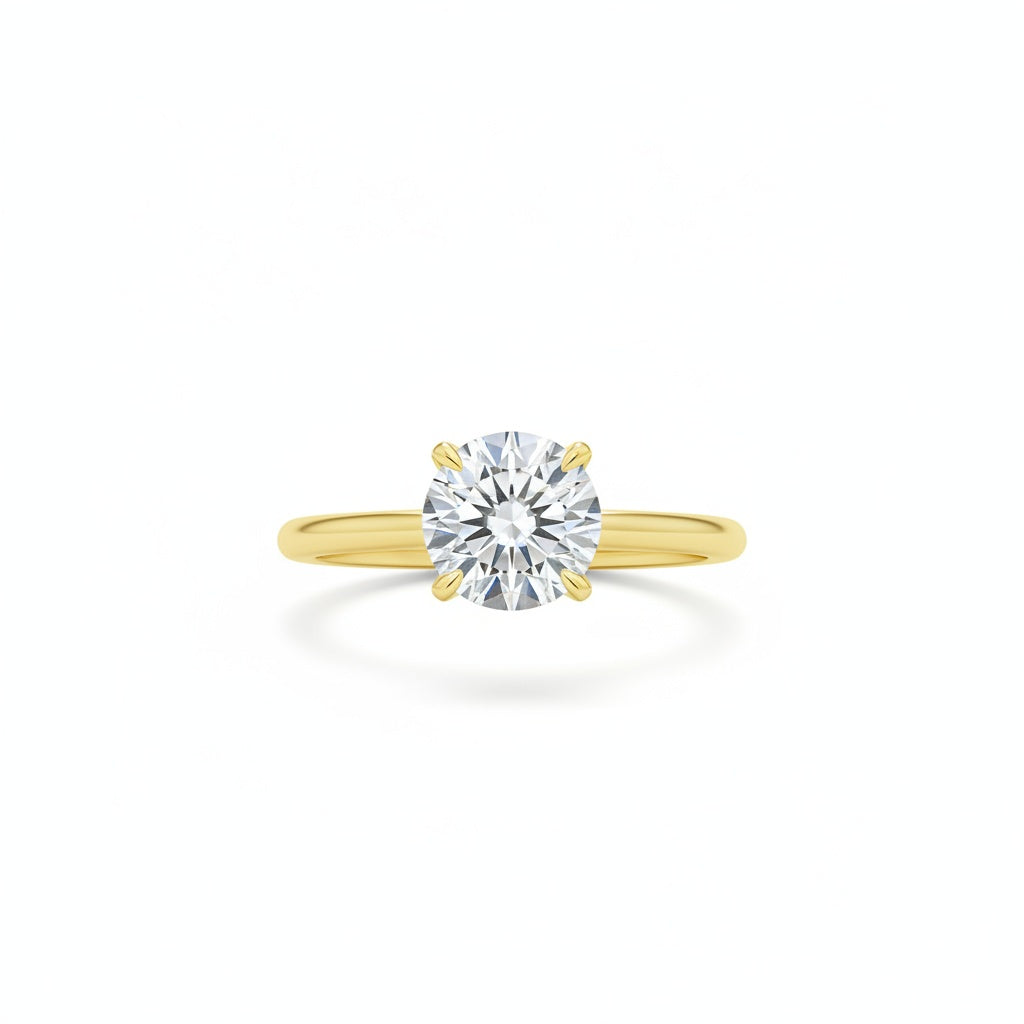 Aurevyn 2.0 Ct ~4.0Ct Round Cut Yellow Gold Promise Ring