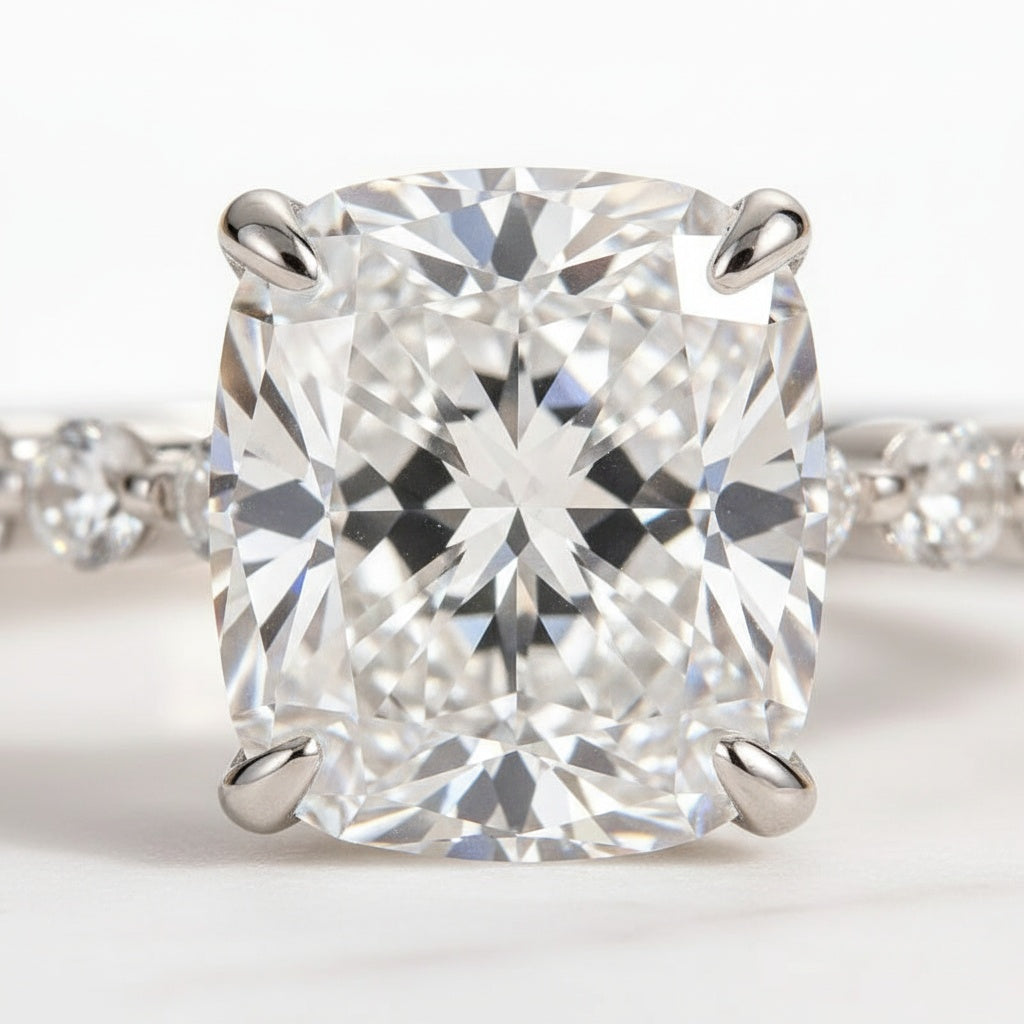 Aurevyn 2.0 Ct Cushion Cut Wedding Ring Set For Women