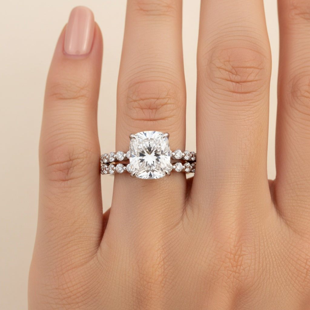Aurevyn 2.0 Ct Cushion Cut Wedding Ring Set For Women