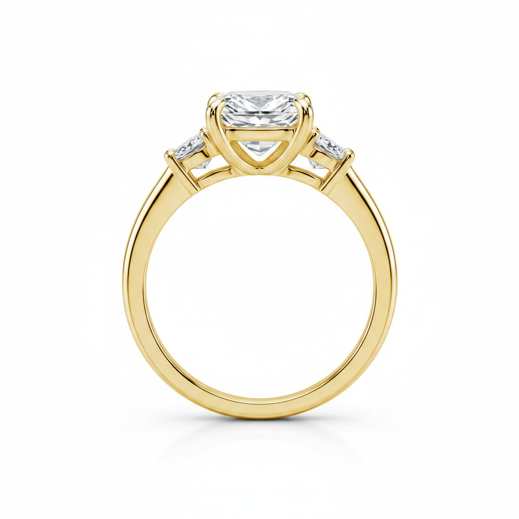 Aurevyn 2.0 Ct Cushion Yellow Gold Bridal Ring