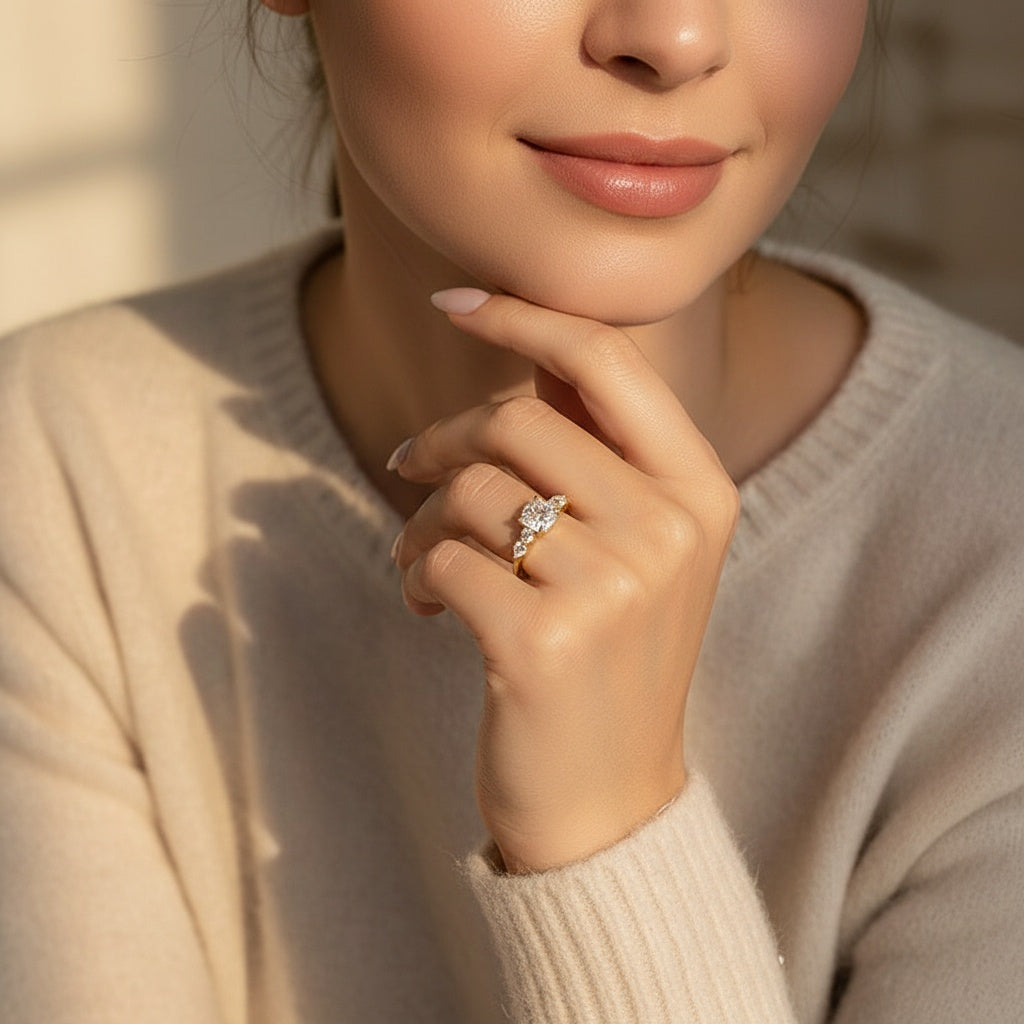 Aurevyn 2.0 Ct Cushion Yellow Gold Bridal Ring