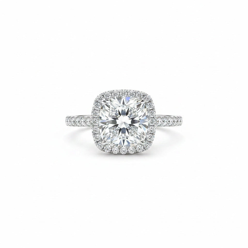 Aurevyn 2.0 Ct Halo Round Cut White Gold Promise Ring