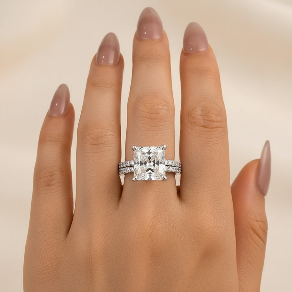 Aurevyn 2.0 Ct Princess Cut Wedding Ring Set For Women