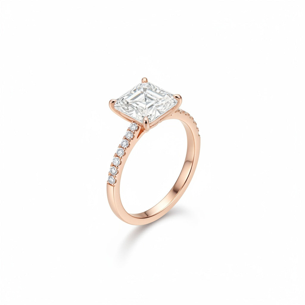 Aurevyn 2.0 Ct Radiant Cut Rose Gold Engagement Ring