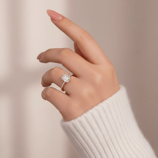 Aurevyn 2.0 Ct Radiant Cut Rose Gold Engagement Ring