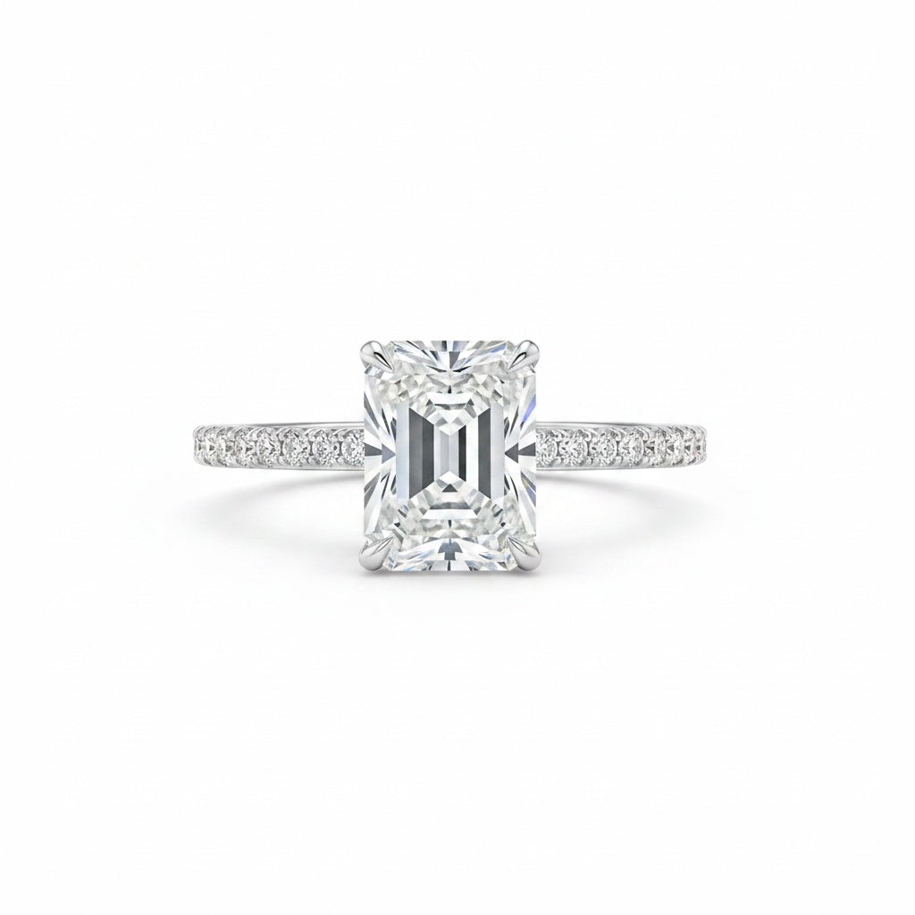 Aurevyn 2.0 Ct Radiant Cut White Gold Engagement Ring