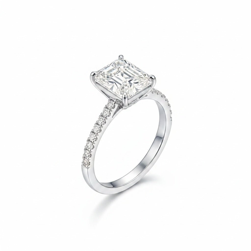 Aurevyn 2.0 Ct Radiant Cut White Gold Engagement Ring