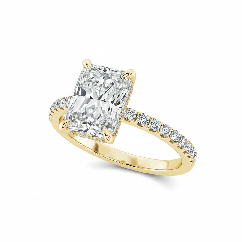 Aurevyn 2.0 Ct Radiant Cut Yellow Gold Engagement Ring