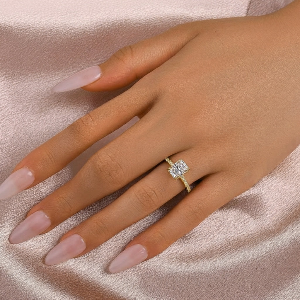 Aurevyn 2.0 Ct Radiant Cut Yellow Gold Engagement Ring
