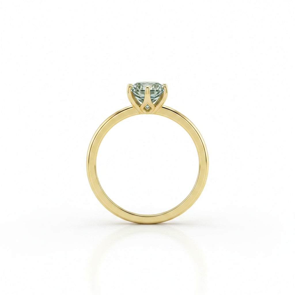 Aurevyn 2.0 Ct Round Cut Paraiba Tourmaline Engagement Ring