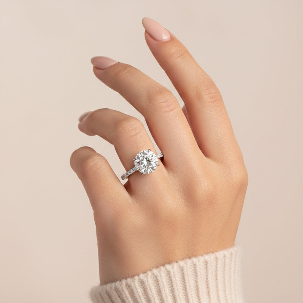 Aurevyn 2.0 Ct Round Cut Promise Ring For Women