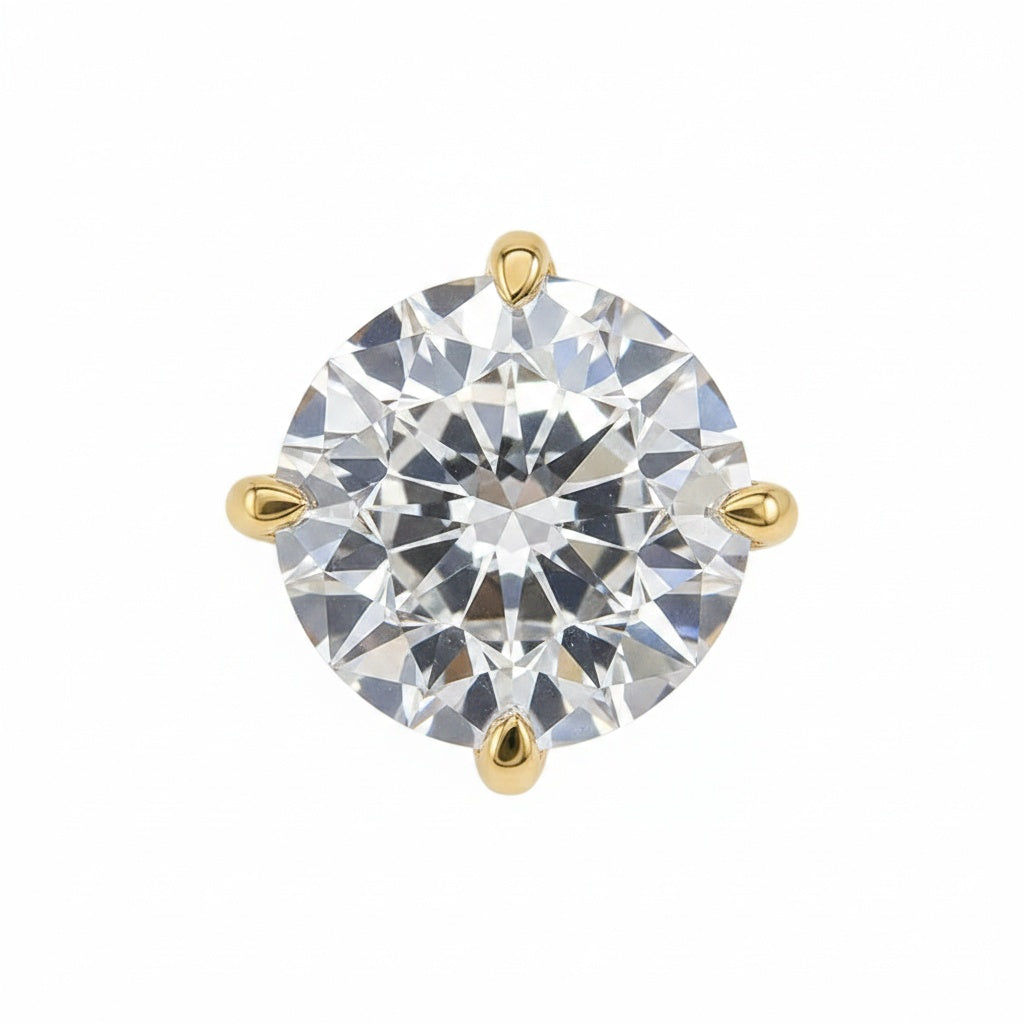 Aurevyn 2.0 Ct Round Cut Yellow Gold Wedding Ring Set with Wide Band