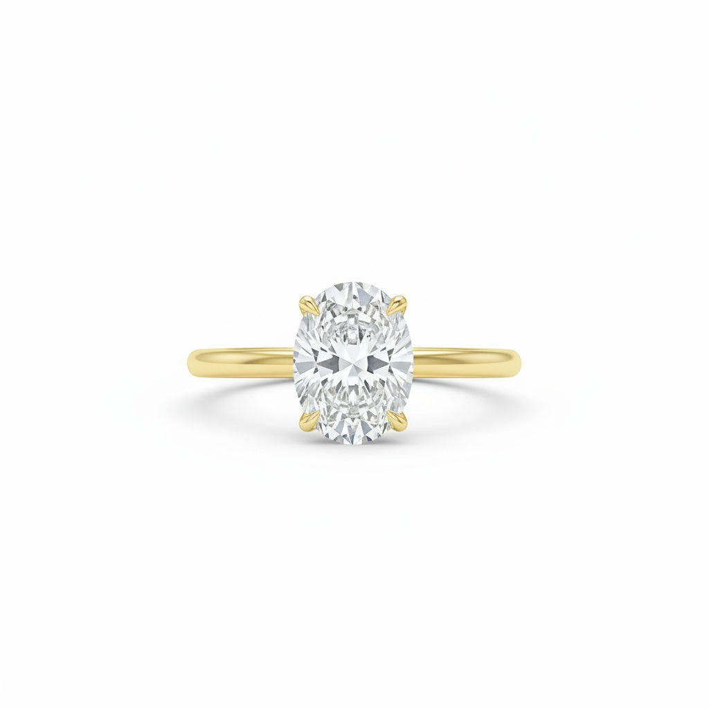 Aurevyn 2.0 Ct Solitaire Oval Cut Yellow Gold Promise Ring