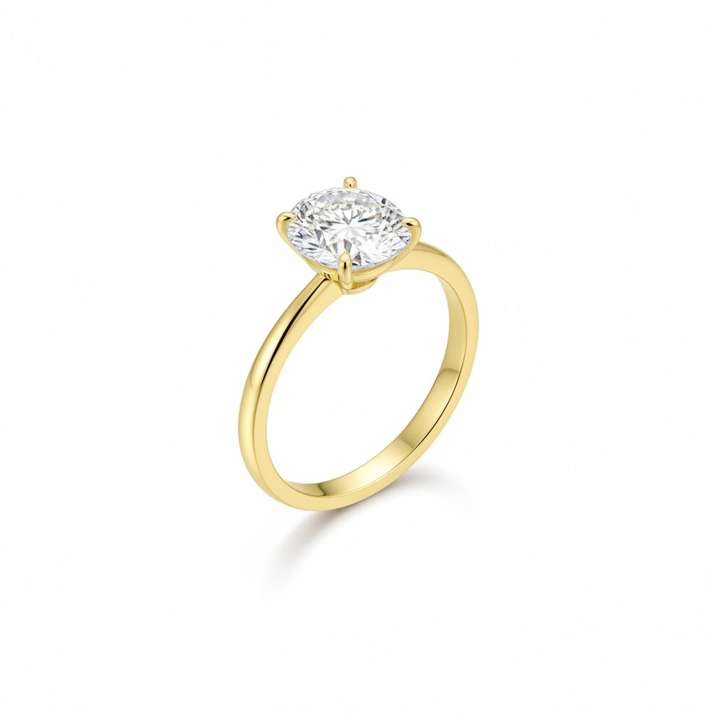 Aurevyn 2.0 Ct Solitaire Oval Cut Yellow Gold Promise Ring