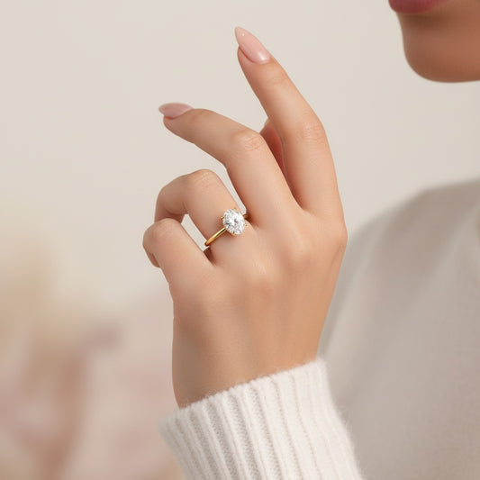 Aurevyn 2.0 Ct Solitaire Oval Cut Yellow Gold Promise Ring
