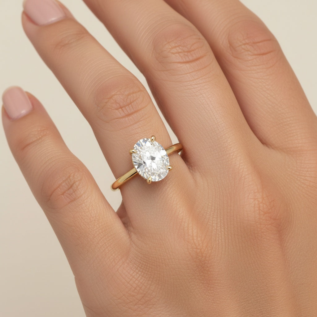 Aurevyn 2.0 Ct Solitaire Oval Cut Yellow Gold Promise Ring