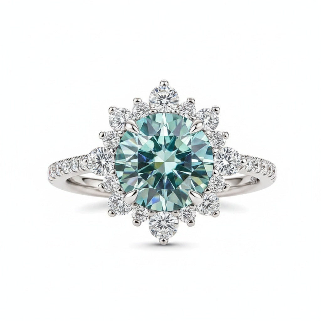 Aurevyn 2.0 Ct Turquoise Snowflake Design Travel Ring