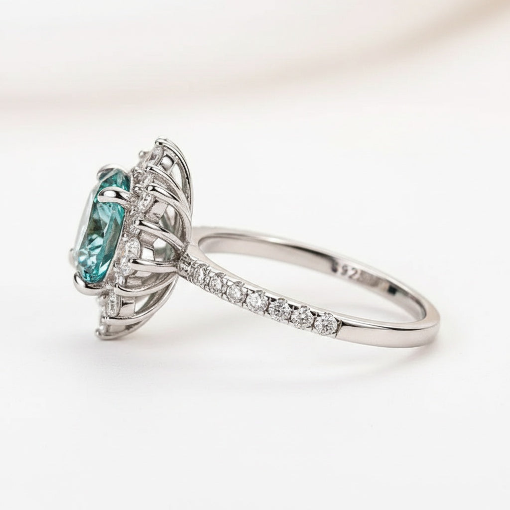 Aurevyn 2.0 Ct Turquoise Snowflake Design Travel Ring