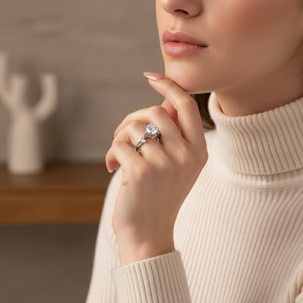 Aurevyn 2.0 Ct Vintage Vine Design Engagement Ring