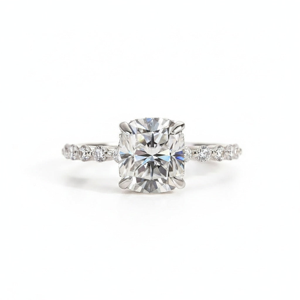 Aurevyn 2.0 Ct White Gold Cushion Cut Bridal Ring