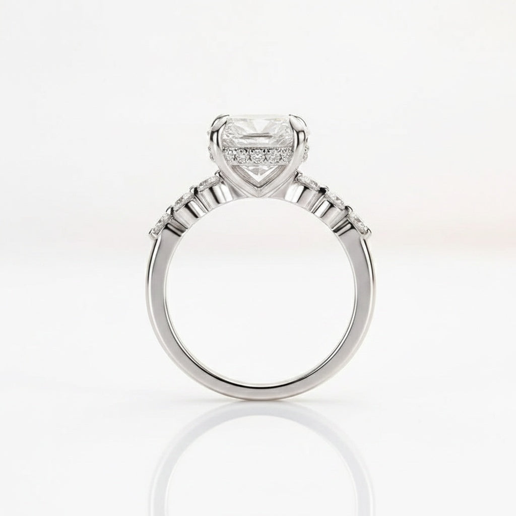 Aurevyn 2.0 Ct White Gold Cushion Cut Bridal Ring