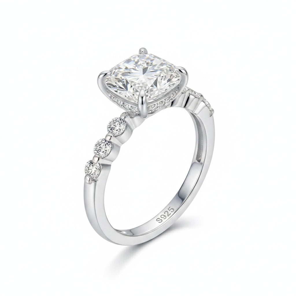 Aurevyn 2.0 Ct White Gold Cushion Cut Bridal Ring
