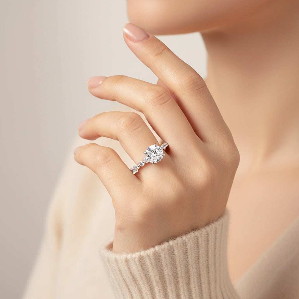 Aurevyn 2.0 Ct White Gold Promise Bridal Ring