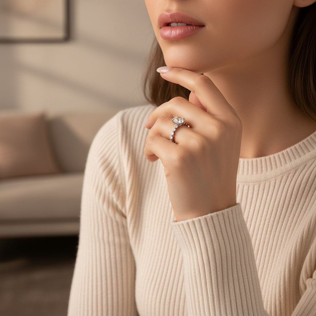 Aurevyn 2.0 Ct White Gold Promise Bridal Ring