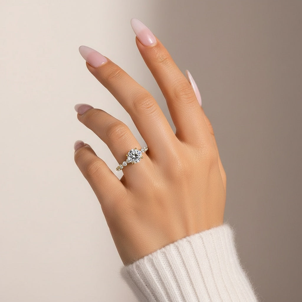 Aurevyn 2.0 Ct Yellow Gold Promise Bridal Ring